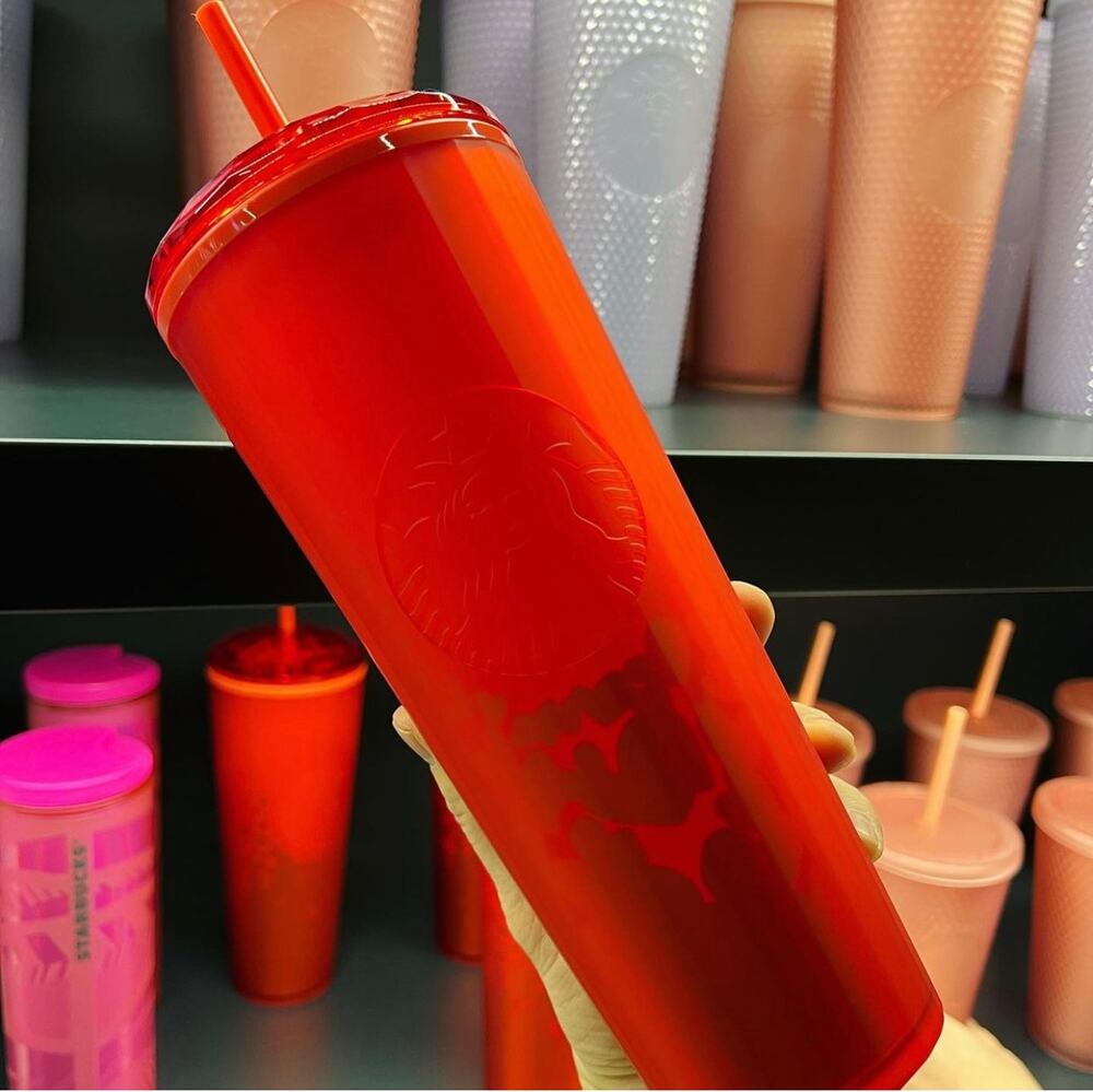 Starbucks 2022 Valentine Red Matte Hearts Tumbler